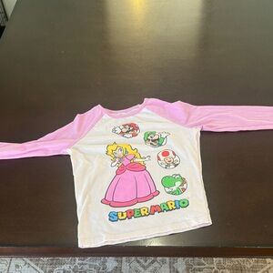 Nintendo Super Mario Pink and White Long Sleeve Tee